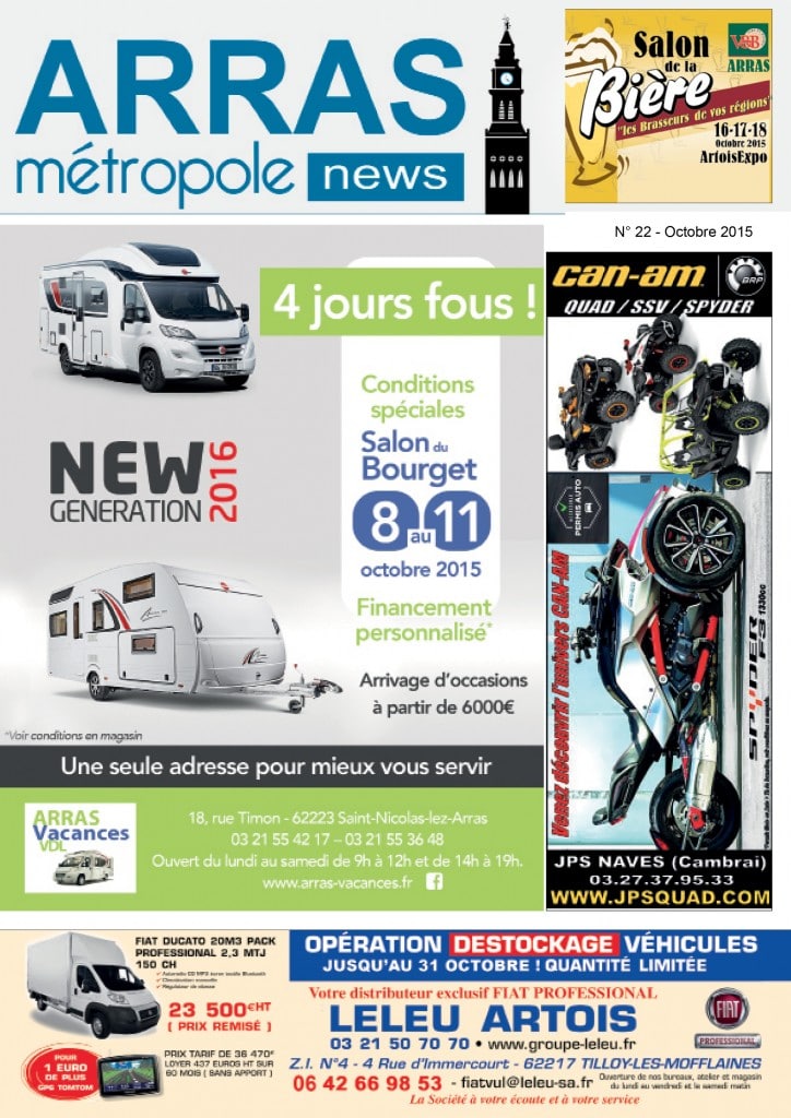 Couverture Arras Métropole News Octobre 2015