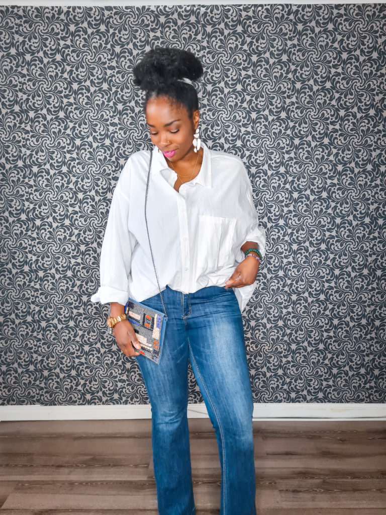 chemise + jean flare brut